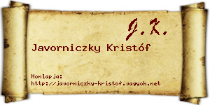 Javorniczky Kristóf névjegykártya