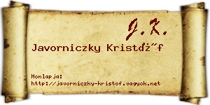 Javorniczky Kristóf névjegykártya