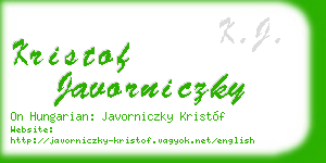kristof javorniczky business card